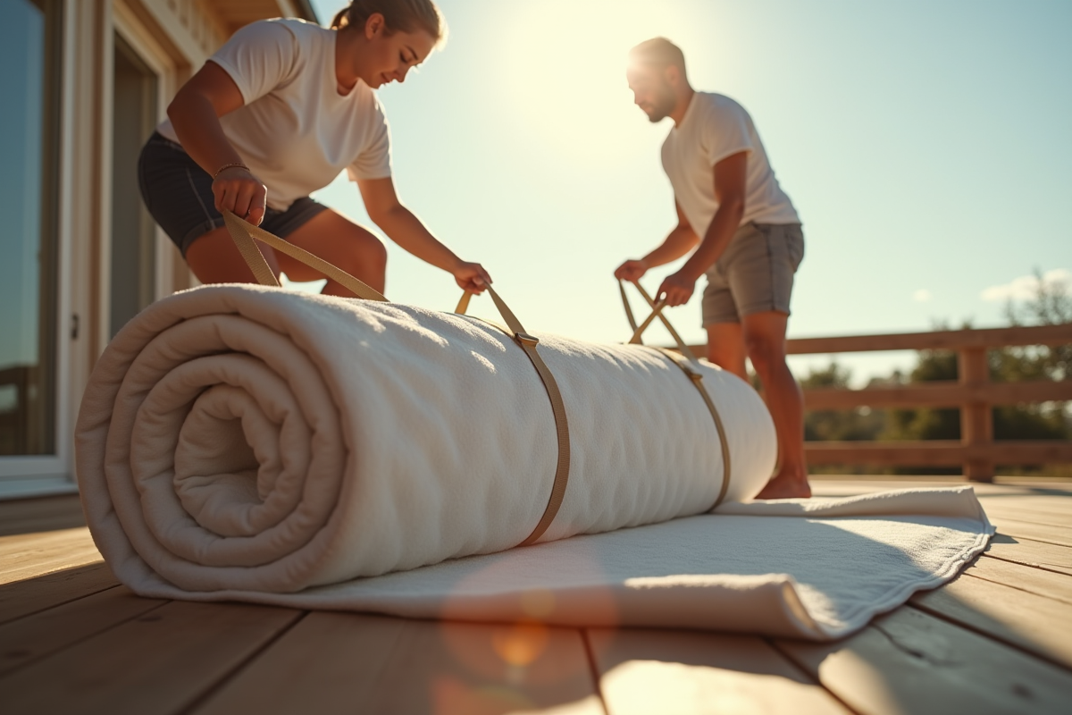 matelas enroulé